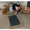 Image 1 : Assorted Collectible Teddy Bears w/ Antique Slate for The Classroom  +Garfield Stuffy
