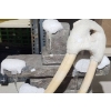 Image 2 : Walrus Tusk and Stone Inukshuk Sculpture with Snow Accents, 33" Height