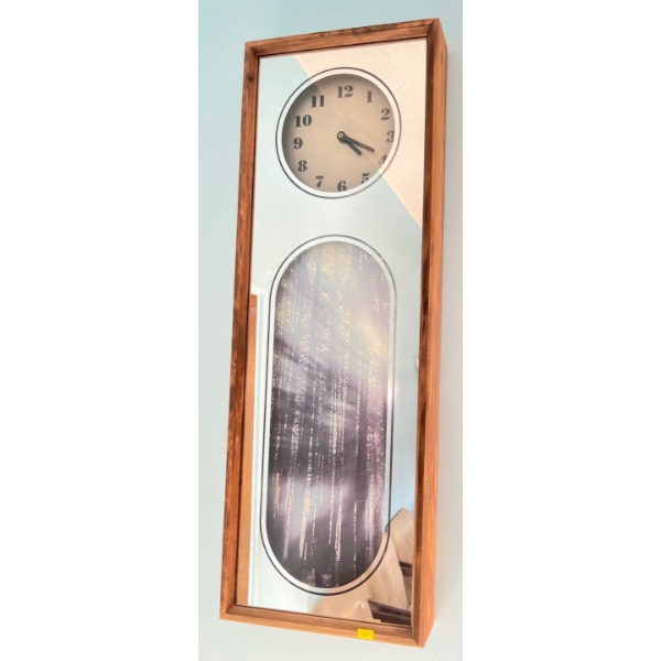 Vintage Wall Clock w/ Wood Base  31" tall