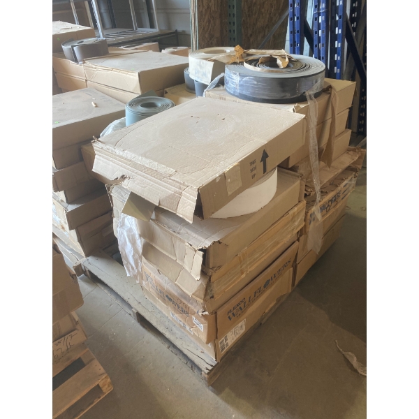 Certified Commercial Flooring Lot Including Rolls of Cove Base Trim