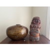 Image 1 : Oriental Decor - Wooden Carved Buddah (15T) , Vase (Some Chipping)