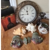 Image 1 : Storage Box w/ Wine Motif 8 W, 4 D, 13.5 T, Decorative Wall Clock 16" Diameter, Fish 8 X 7 and More!