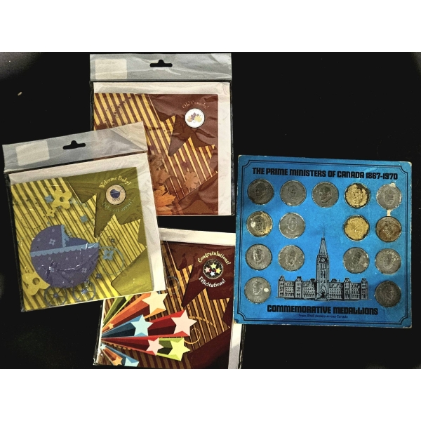Canadian Coin Lot: 1970 PM Commemorative Medallions & 2010 Colourized 25 Cent Sets