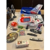 Image 1 : Collection of sewing needles and travelling thread, a peanuts pan three mini pocket knives a belt bu