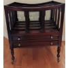 Image 2 : Antique Mahogany Canterbury Magazine Rack w/ Drawers On Casters 23"Tall