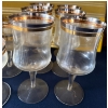 Image 6 : Lovely Barware Glass Set W/ Gold Tone Trim  All Sizes!