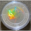 Image 2 : 2001 Canadian Silver Maple Leaf "Maple of Good Fortune" Hologram Coin 99.9% Silver 31.1 Grams