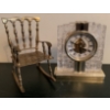 Image 1 : Citizen Mantel Clock w/ Mini Brass Rocking Chair 9T