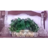 Image 3 : Cut Crystal Decanters, Candle Holders, and Brass Planter Set with Faux Greens