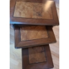 Image 2 : Set of 3 Wood Veneer Nesting Tables-  Largest: 23.5 W, 15.5 D, 21 T