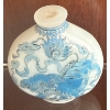 Image 1 : Antique Pre 1800s Chinese Blue & White Glass Snuff Bottle 2.5"Tall