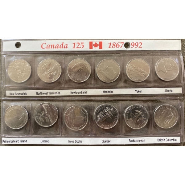 1992 Canada 125 Quarter Coin Set