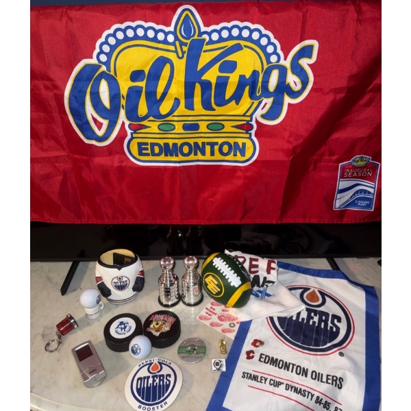 Canadian Sports - Fan Lure & Collectibles - Oilers Eskies Flames Maple Leaf & more