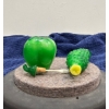 Image 3 : Pepper and Cucumber Snuff Bottles with a Spoon 2.25H