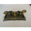 Image 1 : Antique Brass Double Inkwell 9W