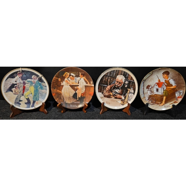 Four Norman Rockwell Collector Plates