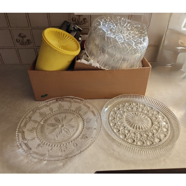 Kitchen Items Including: Serving Plates, Traditions Hand Mixer, Hamilton Beach Can Opener and More!