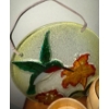 Image 3 : Decorative Hand Carved Salad Bowl Set w/ Stained Glass Hummingbird Art Wine Access.
