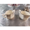 Image 4 : Vintage Tablewares Including Cream and Sugar Pots, Pressed Glass Fruit Bowl, and a Footed Compote