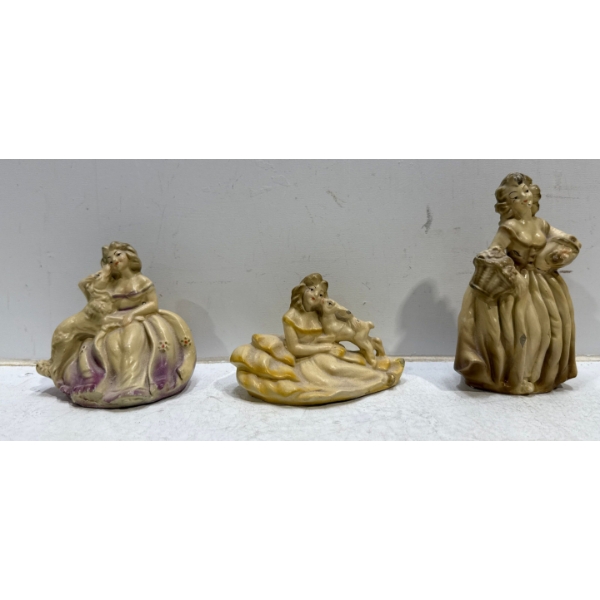 Hand Painted Porcelain of Ladies in Dresses