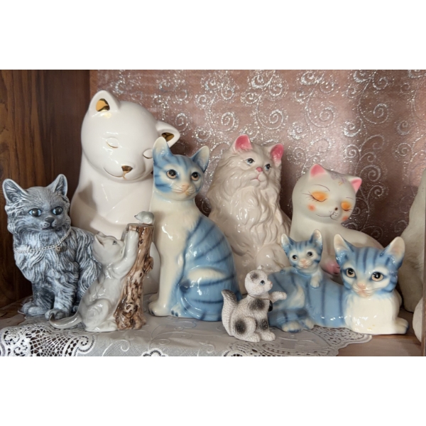 Ceramic Cat Figurines Collection