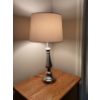 Image 3 : Brushed Nickel Table Lamp w/ Oak Bedside Table 24x20x22 (duplicate)