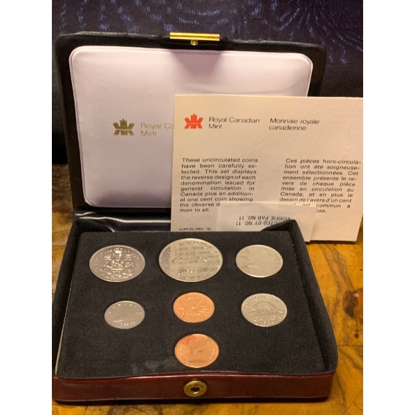 Royal Canadian Mint 1980 Uncirculated Custom Coin Set in Case 