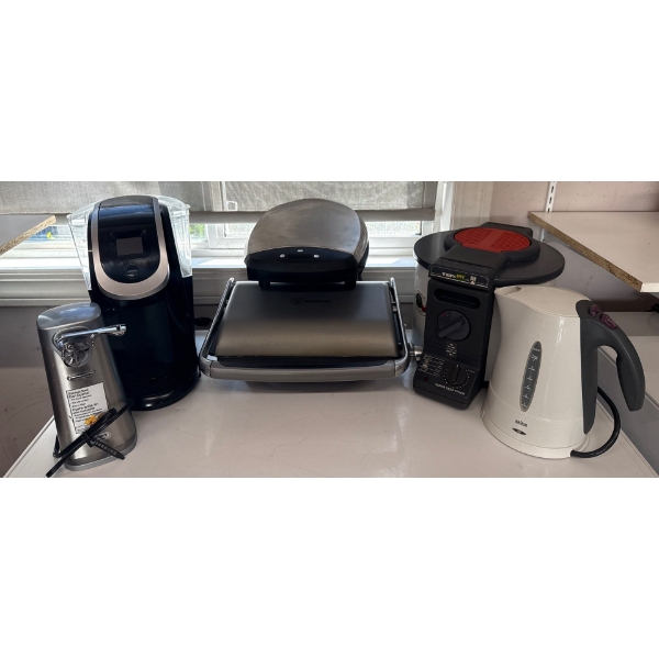 Kitchen Appliance Collection - Kettle Coffee Pot Sandwich Press Can opener & More