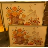 Image 2 : Folding Dinner Trays Mid Century Autumn Themed (Quantity 3)