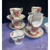 Image 2 : Queen Anne "Lady Sylviya" Fine Bone China; Six Cups& Saucers, Cream & Sugar