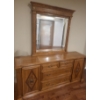 Image 1 : Dresser w/ 4 Drawers and 2 Side Cupboards 76 W, 21 D, 32 H, Attached Mirror 43 X 46