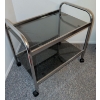 Image 3 : Charming Italian Cesare Lacca Bar Trolley - Chrome & Smoked Glass - Art Deco - 25"Tall 