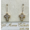 Image 1 : 14k Gold & Swarovski Crystal Cross Earrings (total weight 2.6g)