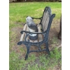 Image 2 : Metal and Wood Park Bench With Owl Statues Accentuation