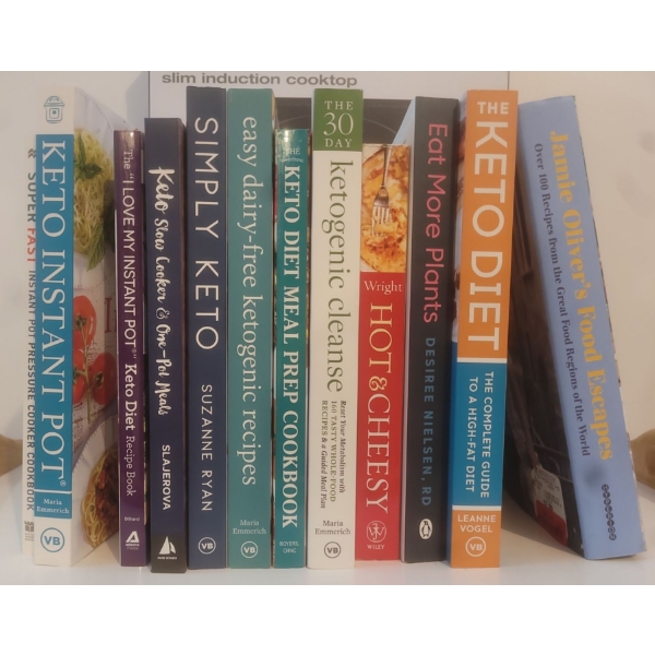 Assortment Of Keto Diet Recipe Books w/ Tray 