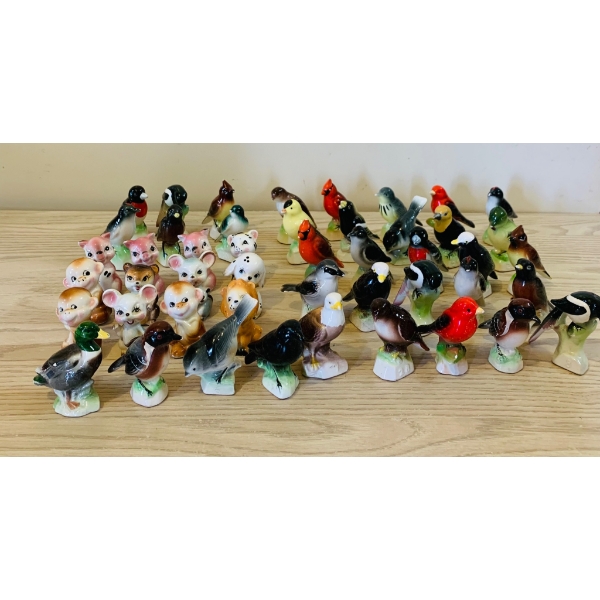 1940s 1950s Tetley Tea Japan Hand-Painted Ceramic Animal Figurines Birds Mammals 