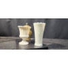 Image 3 : Confucius Teachings Urn and Pair of Milk Glass Vases