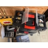 Image 2 : Rolling tool box with various games vintage radio, flashlight thermometer