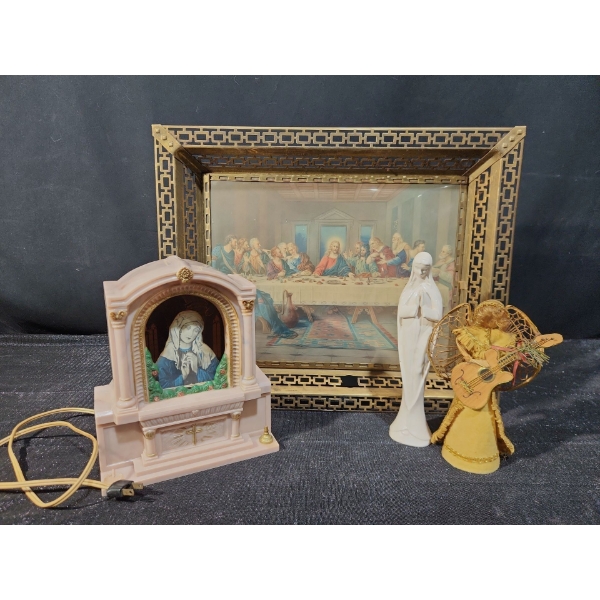 Hail Mary! Unique Mother Mary Lamp, Last Supper Art in Metal Frame and Others