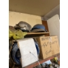 Image 5 : Top two shelves with several miscellaneous items, tools, hardhats boxes of rivets boxes of rope, air