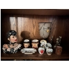Image 1 : Collection of small face cups, little Webster, dictionary book lady statue small Mexican ashtray