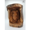 Image 2 : Hand-Carved Wood Sculpture Of A Face Featured In A Log 13''INCHES H, 11''INCHES W.