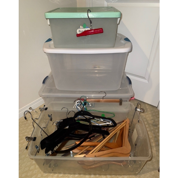 Luxury Garment Hangers w/ Home Storage Solutions - Lidded Totes