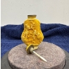 Image 3 : Yellow Carved Snuff Bottle with Spoon 3H