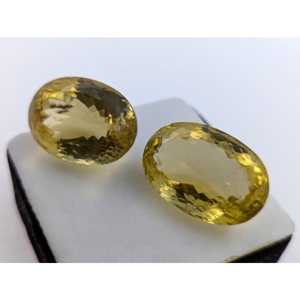  Lemon Quartz gemstone Pair 83.05 ct Certified ($14,550 Appraisal)