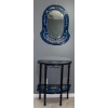 Image 1 : Rare Art Decor - Vintage Italian Blue Entrance w/ Sorento Carving & Bell Shaped Wall Mirror Alike 