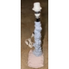 Image 3 : Stone Taper Candleholder 9.5 T and Lamp 6 W, 4.5 D, 15 T, No Shade Included  