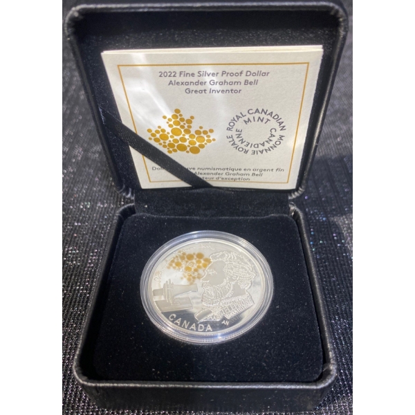 2022 Alexander Graham Bell Fine Silver Proof Dollar 23.17 Grams