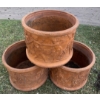 Image 1 : 3 Terra Cotta Planters 16T Cylinder Shaped (Damaged See Photo)