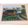 Image 2 : Landscape Painting Featuring A Rustic Wooden Cabin Situated Beside A Lake